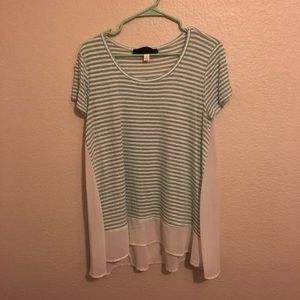 Mint striped blouse